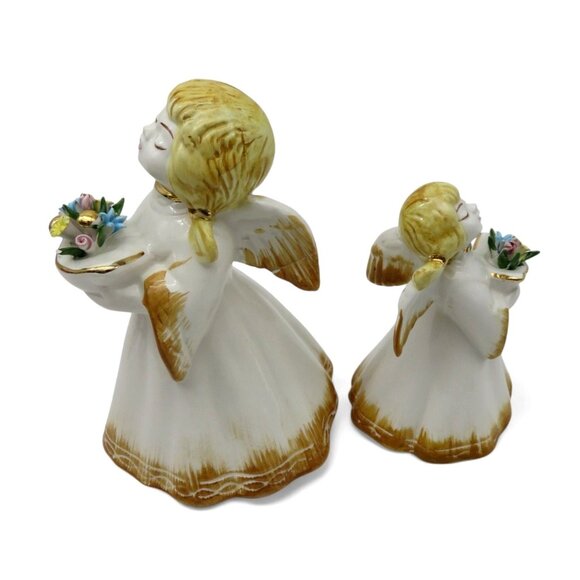 CAPODIMONTE Italian Cherub Statues Set of 2 Vintage Angel Figurines Vintage - Picture 5 of 10